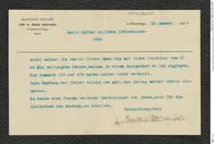Nachlass Franz Steindachner, Brief von Martinus Nijhoff an Franz Steindachner (22.01.1906), Inv.Nr. 364.01, Seite 1